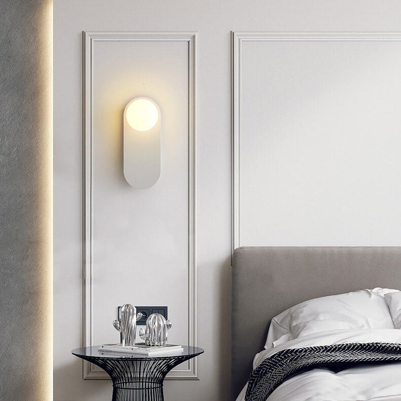 Glass ring wall light in white, warm white