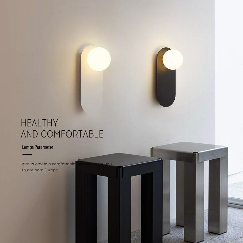Glass ring wall light front view