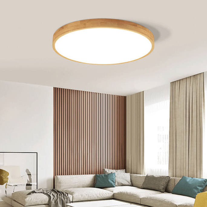 Round wood ceiling light diffuser