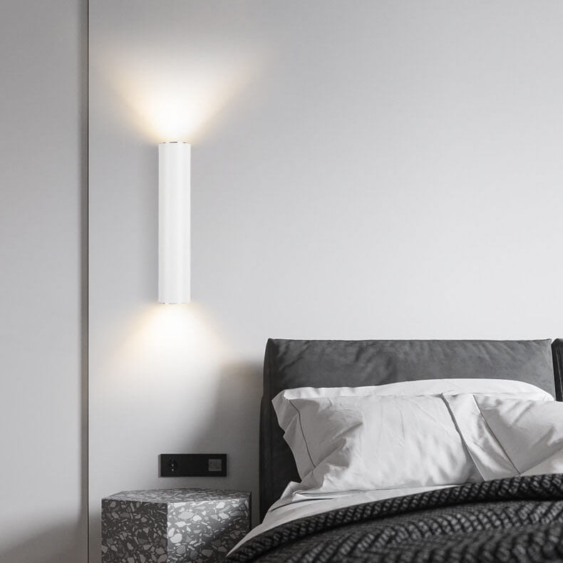 White cylinder wall light, neutral white