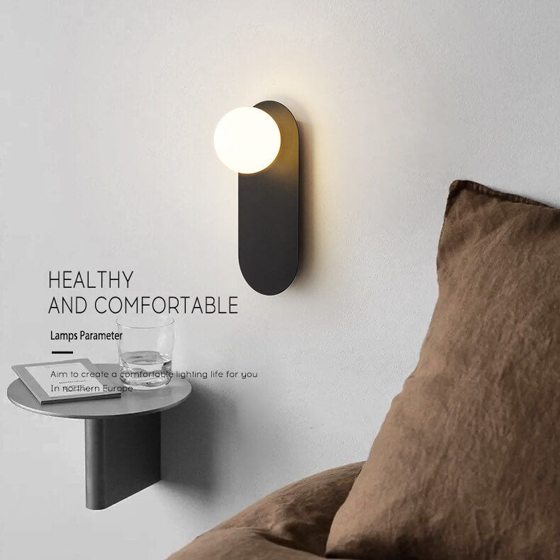 Glass ring wall light side view