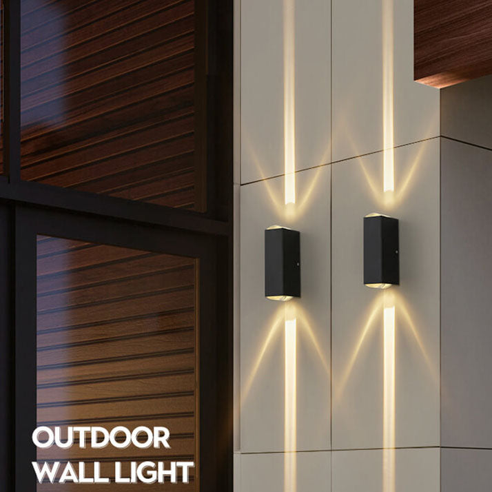 Outdoor wall light on a patio