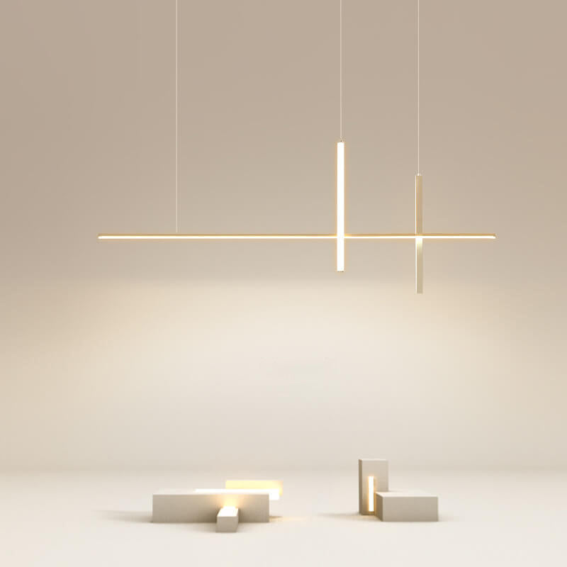 White linear LED chandelier