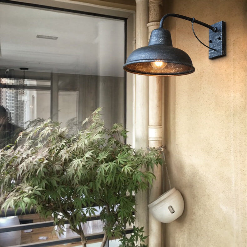 Silver and black barn wall light