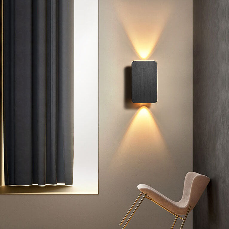 Black flat panel wall light, small