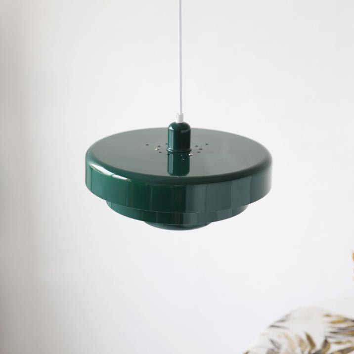 Layered pendant light in a living room