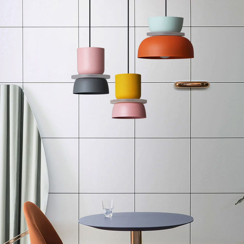 Macaron pendant light colour options