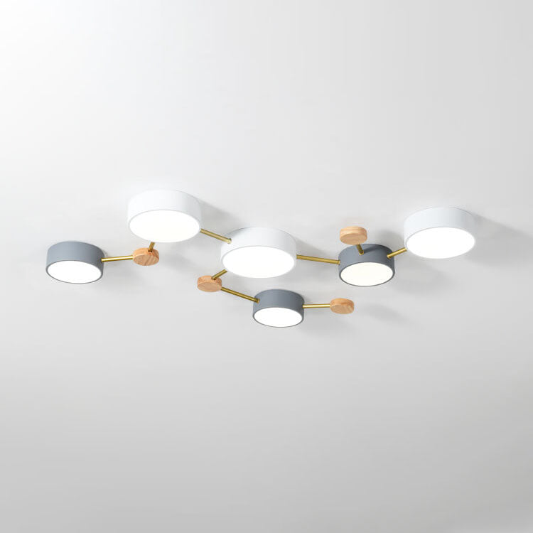 6-light Scandinavian flush ceiling light