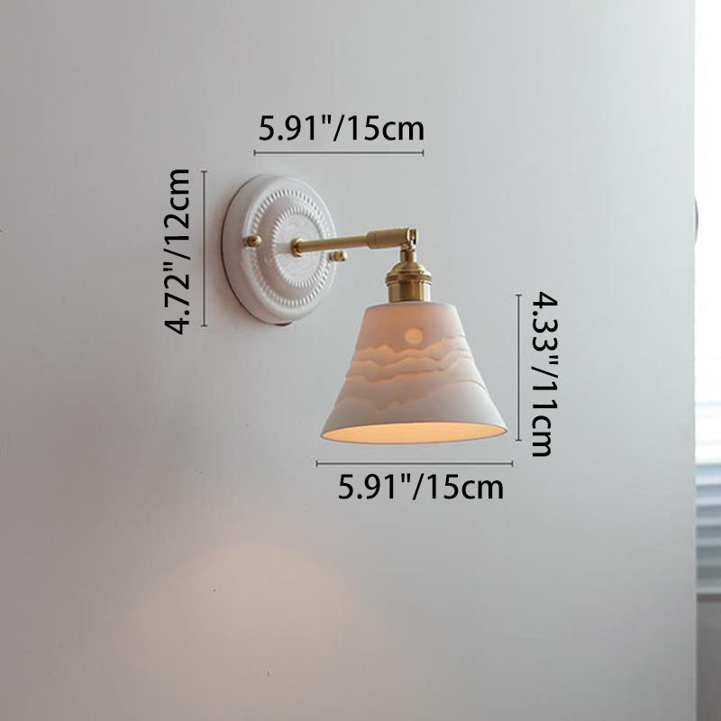 Ceramic wall light in a living room