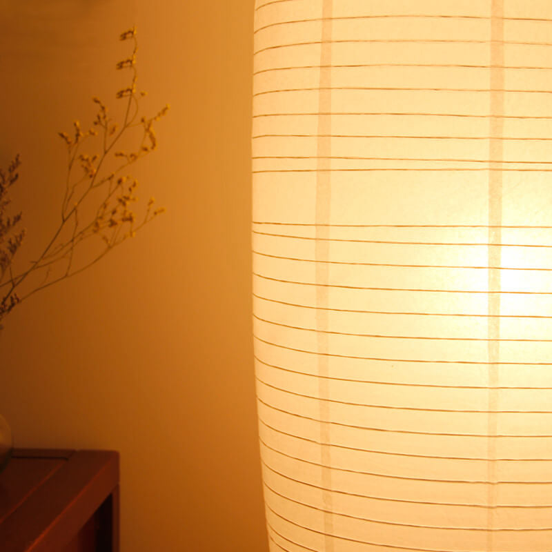 Rice paper floor lamp styled interior