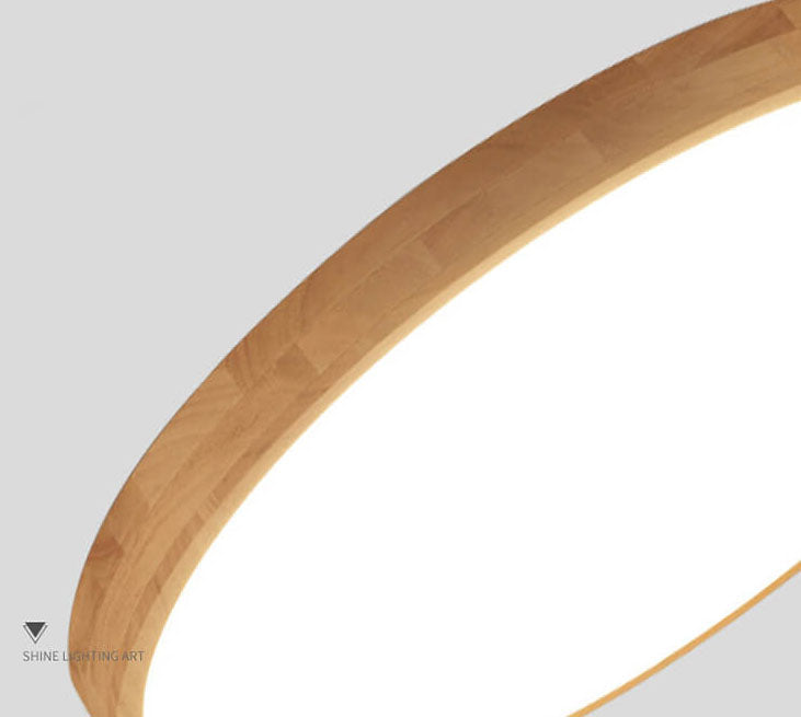 Round wood ceiling light side profile