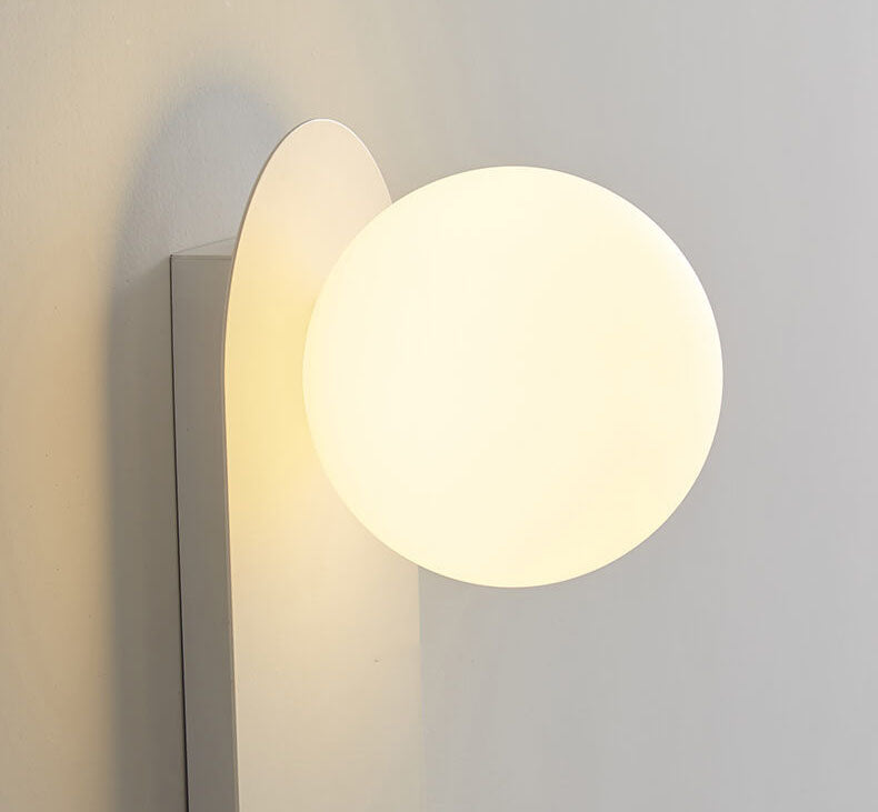 Glass ring wall light lit