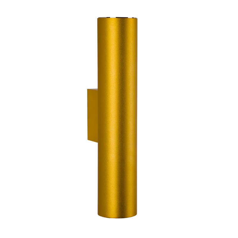 Cylinder wall light on a hallway wall