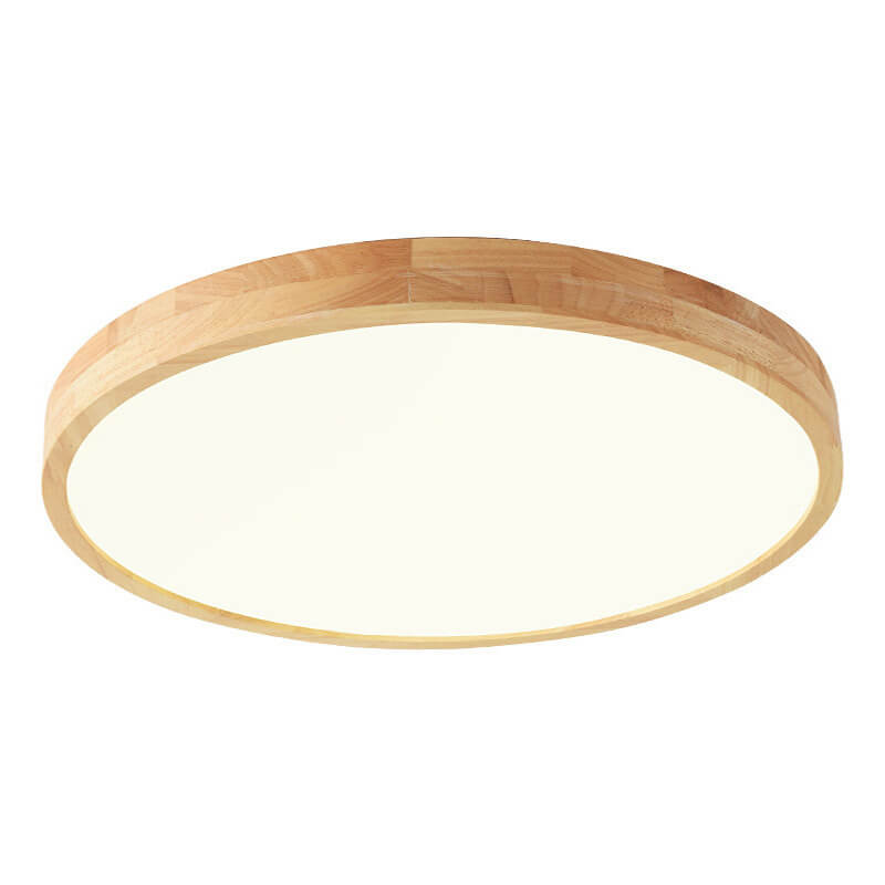 Round wood ceiling light detail