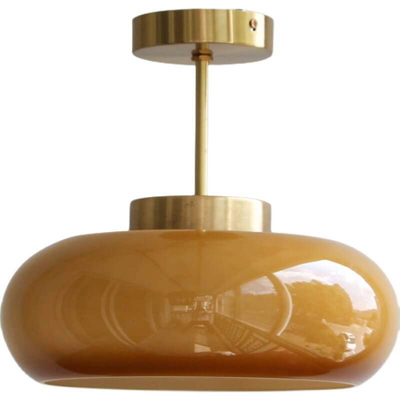 Amber glass ceiling light in interior