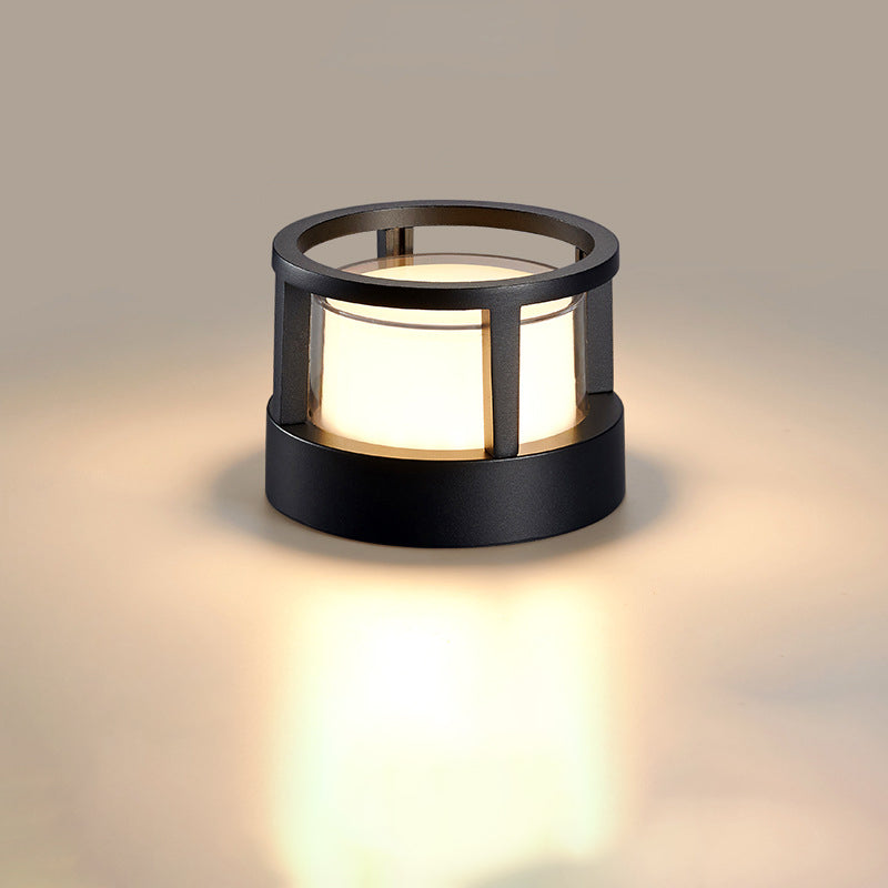 Round aluminium LED garden light without cover