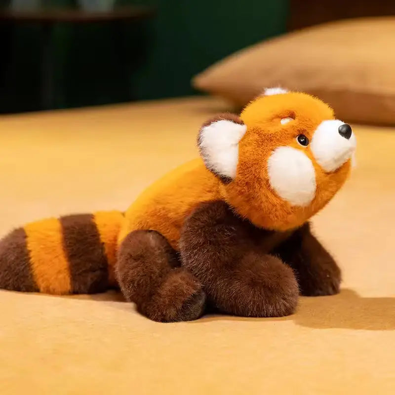 Weighted plush animal on a bed