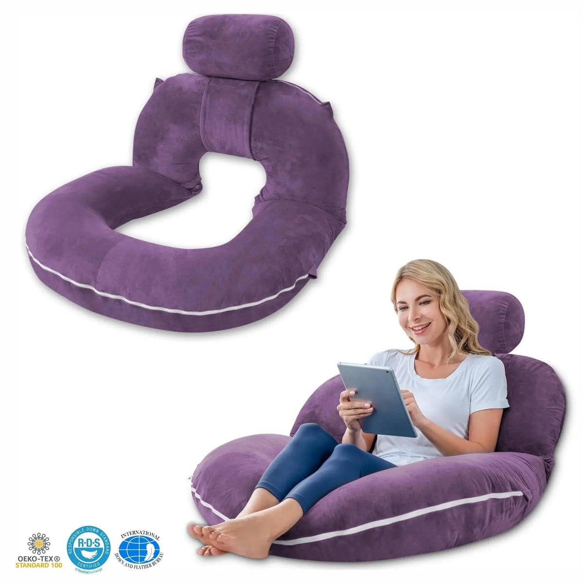 Dark purple modular reading pillow