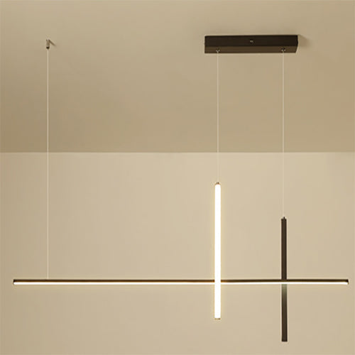Linear chandelier in an office