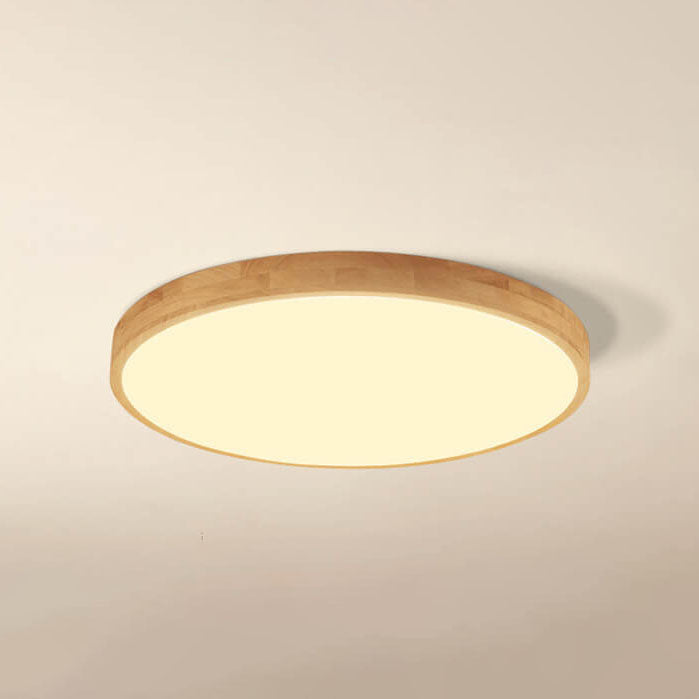 Round wood ceiling light remote control