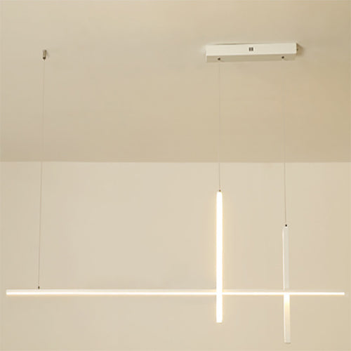 Linear chandelier from below