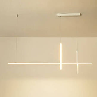 White linear chandelier, 3 colours changeable