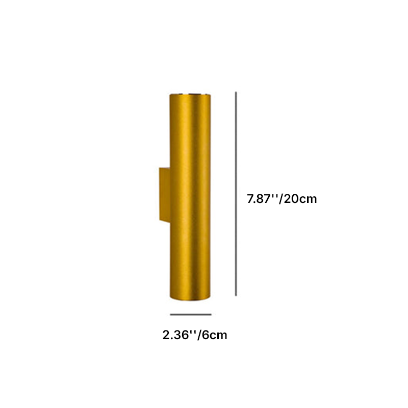 Cylinder wall light colour options