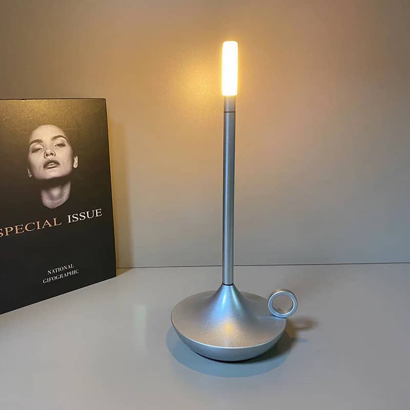 Silver LED candlestick lamp