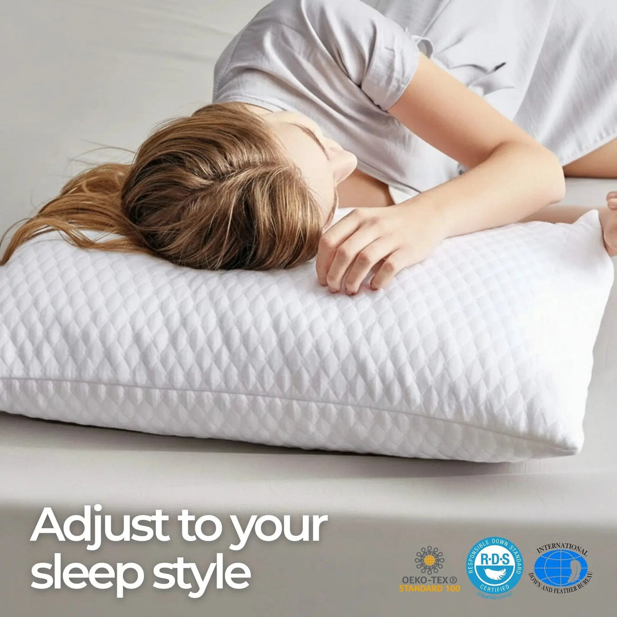Zippered pillow with adjustable fill