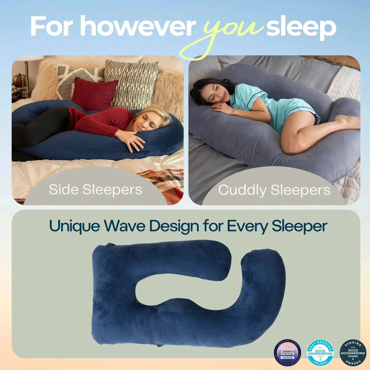 Body pillow supporting back and bump