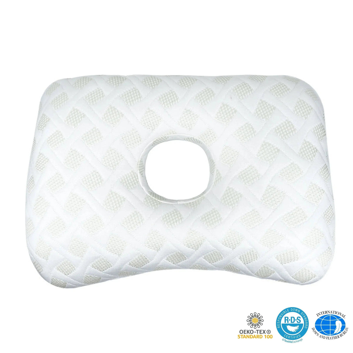 Diamond white ear piercing pillow