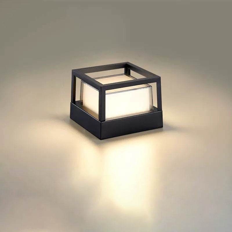 Garden light lit in the evening
