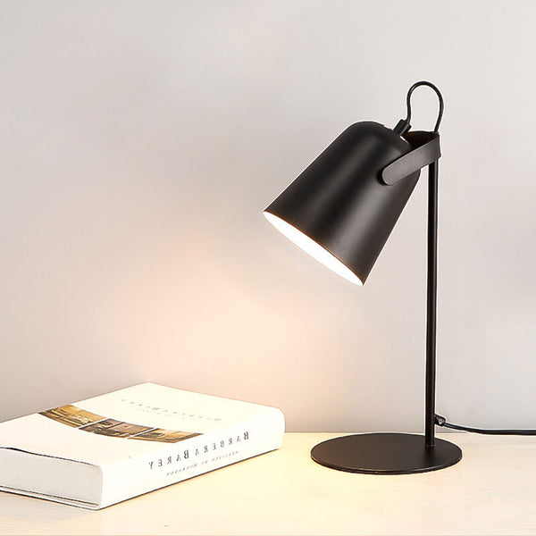 Black bucket table lamp