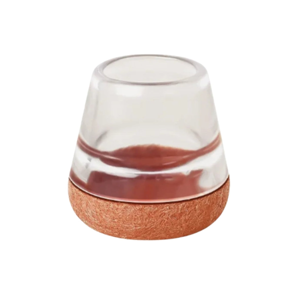 Clear chair leg protectors with orange base