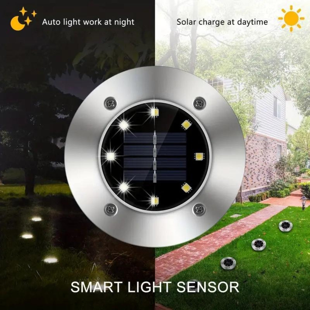 Solar ground light with ground stake