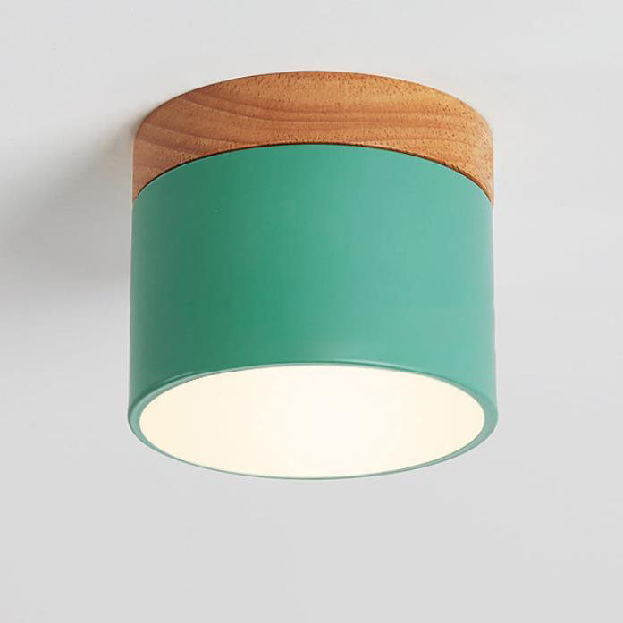 Green macaroon LED flush ceiling light
