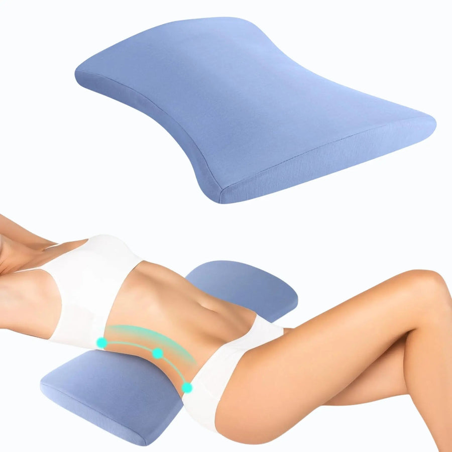 Ergonomic lumbar support cushion on an office chair