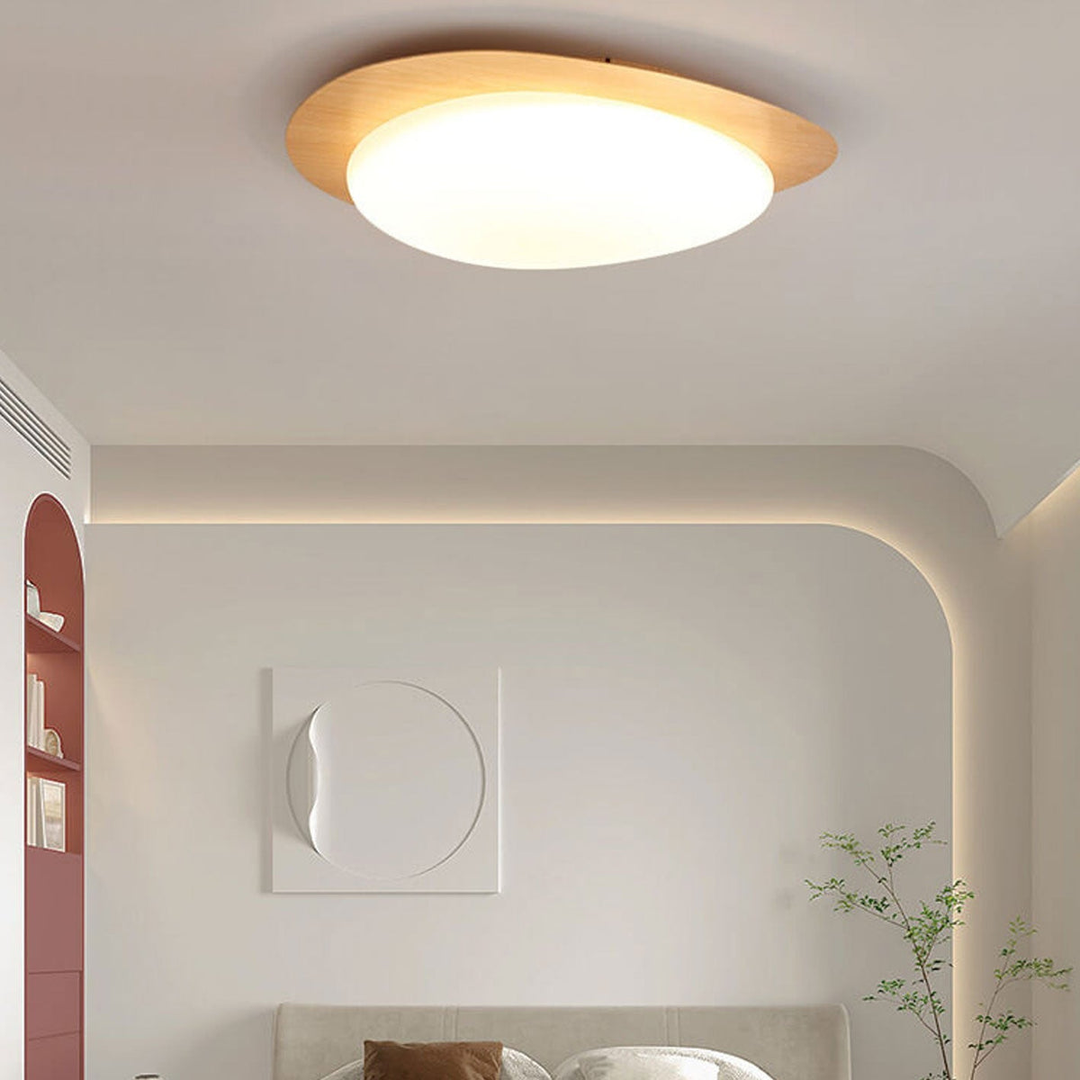 Pebble ceiling light angle view
