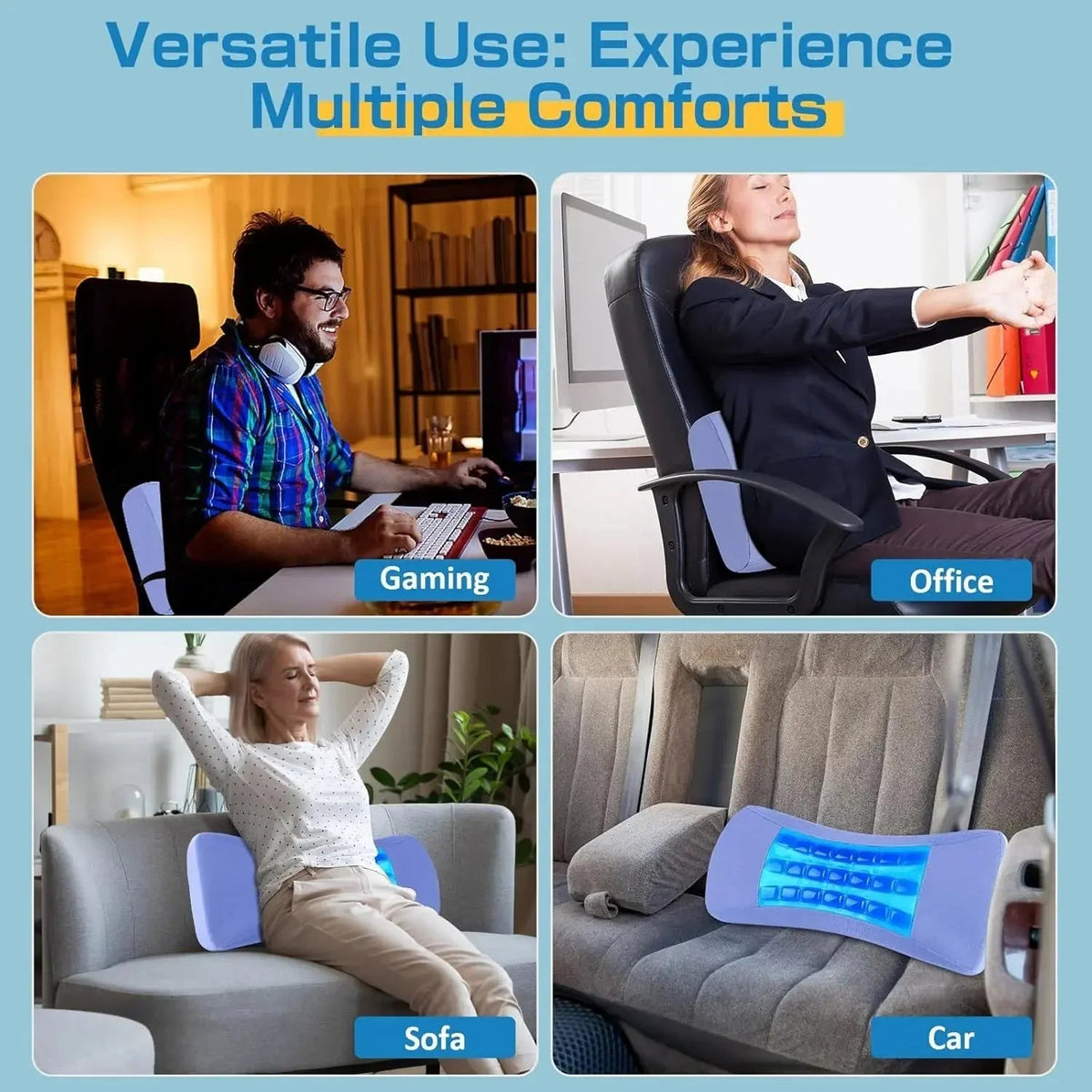 Lumbar cushion contoured shape