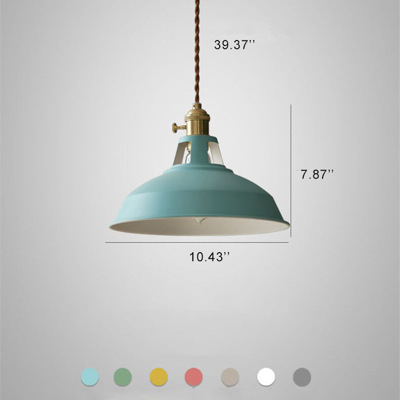 Barn pendant light in a dining room