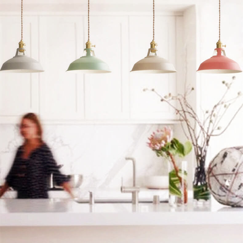 Barn pendant light in a café