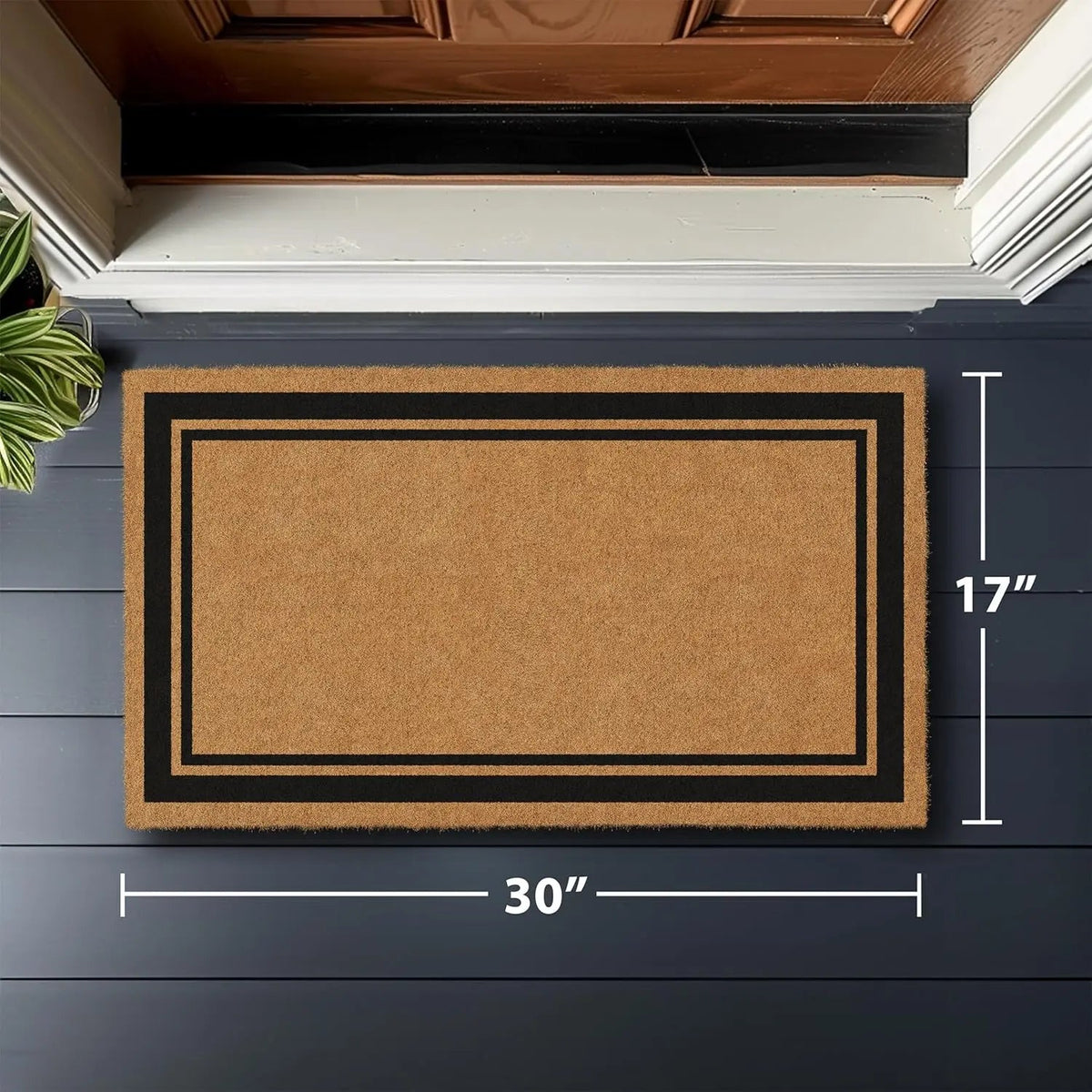 Coir doormat on porch