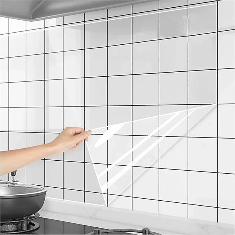 Transparent waterproof film protecting a countertop