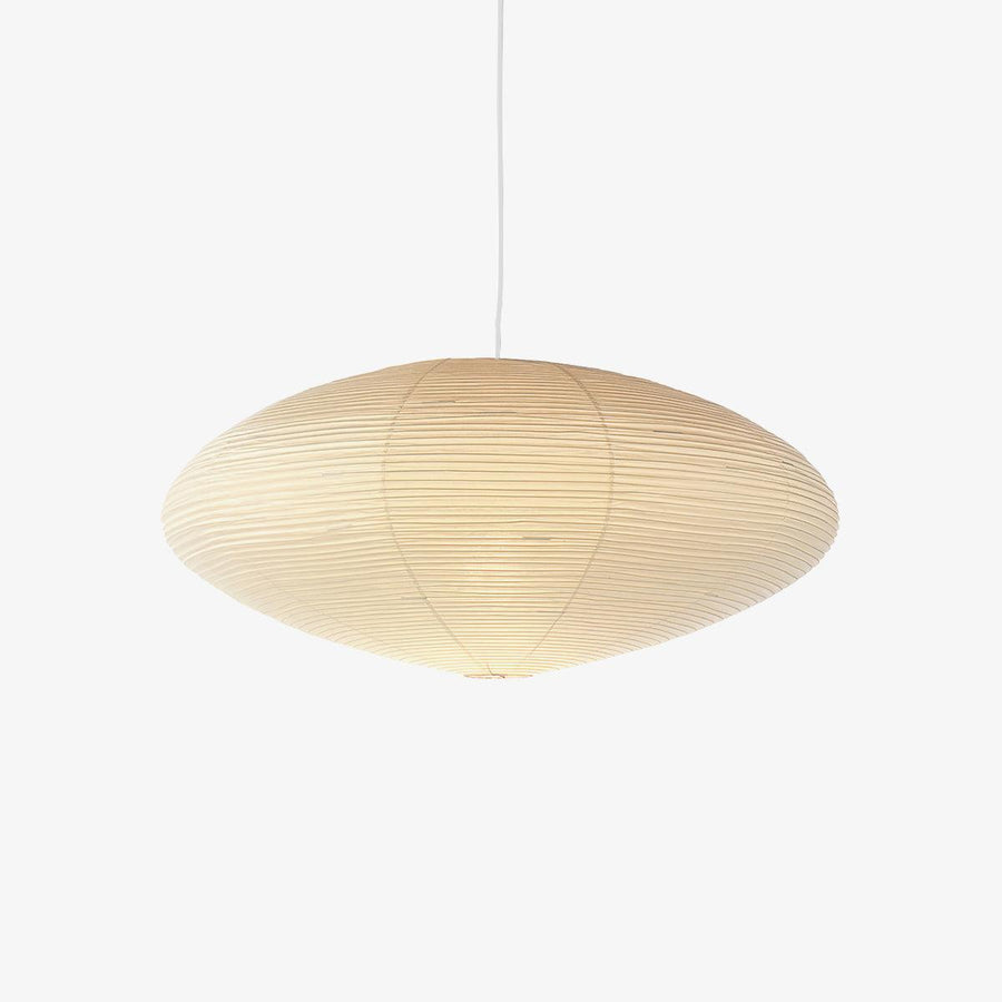 Rice paper lantern pendant light glowing warm