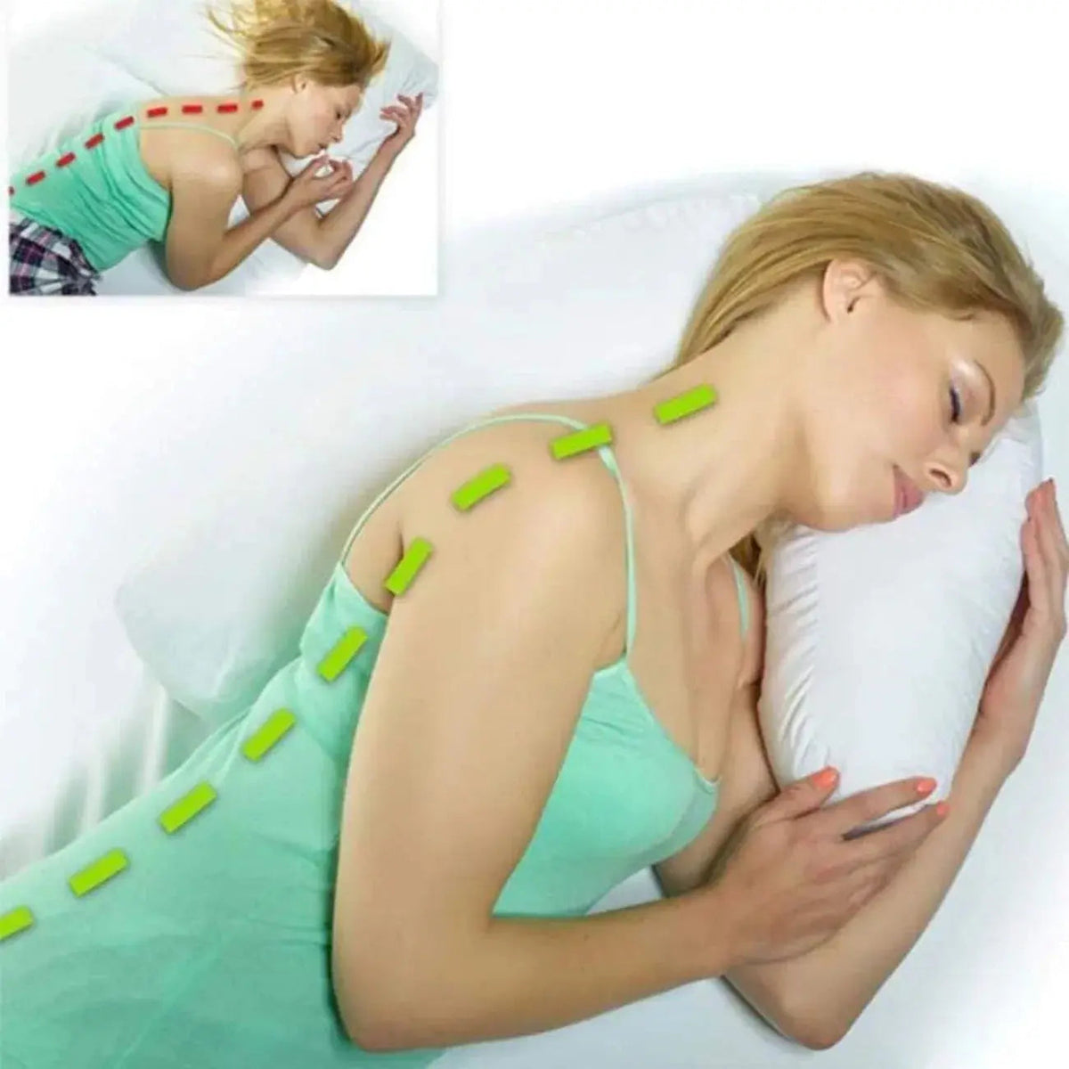 Side sleeper using U-shaped contour pillow