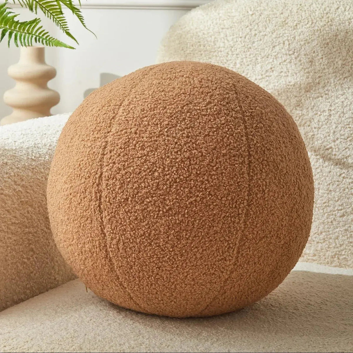 Apricot round ball cushion
