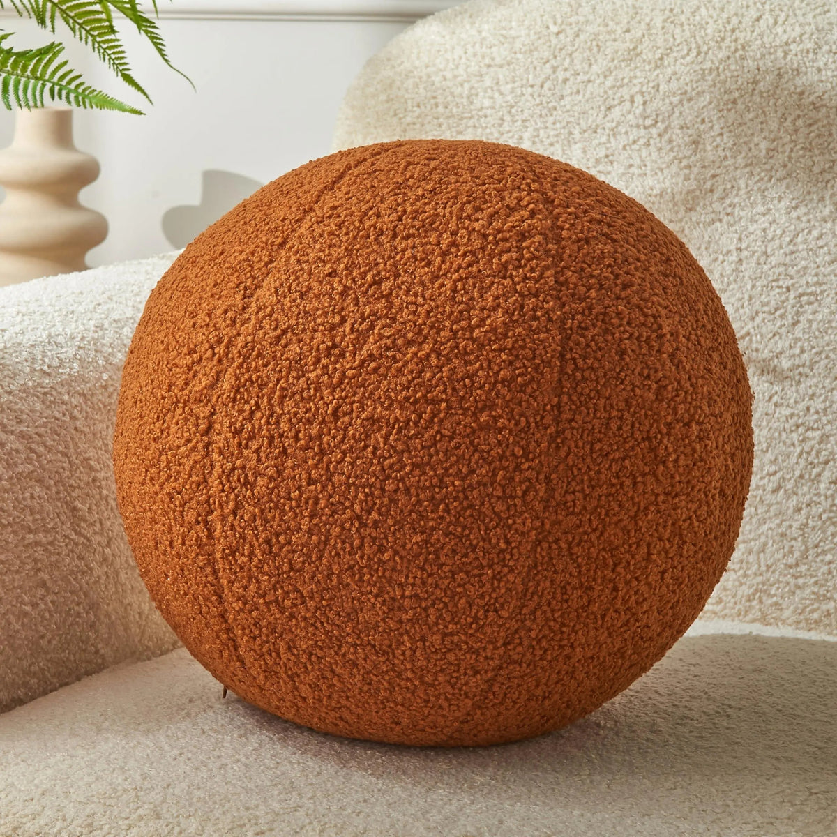 Brown round ball cushion