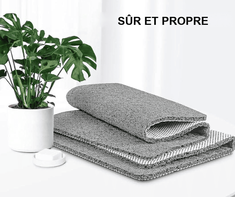 Shower mat drain-through structure