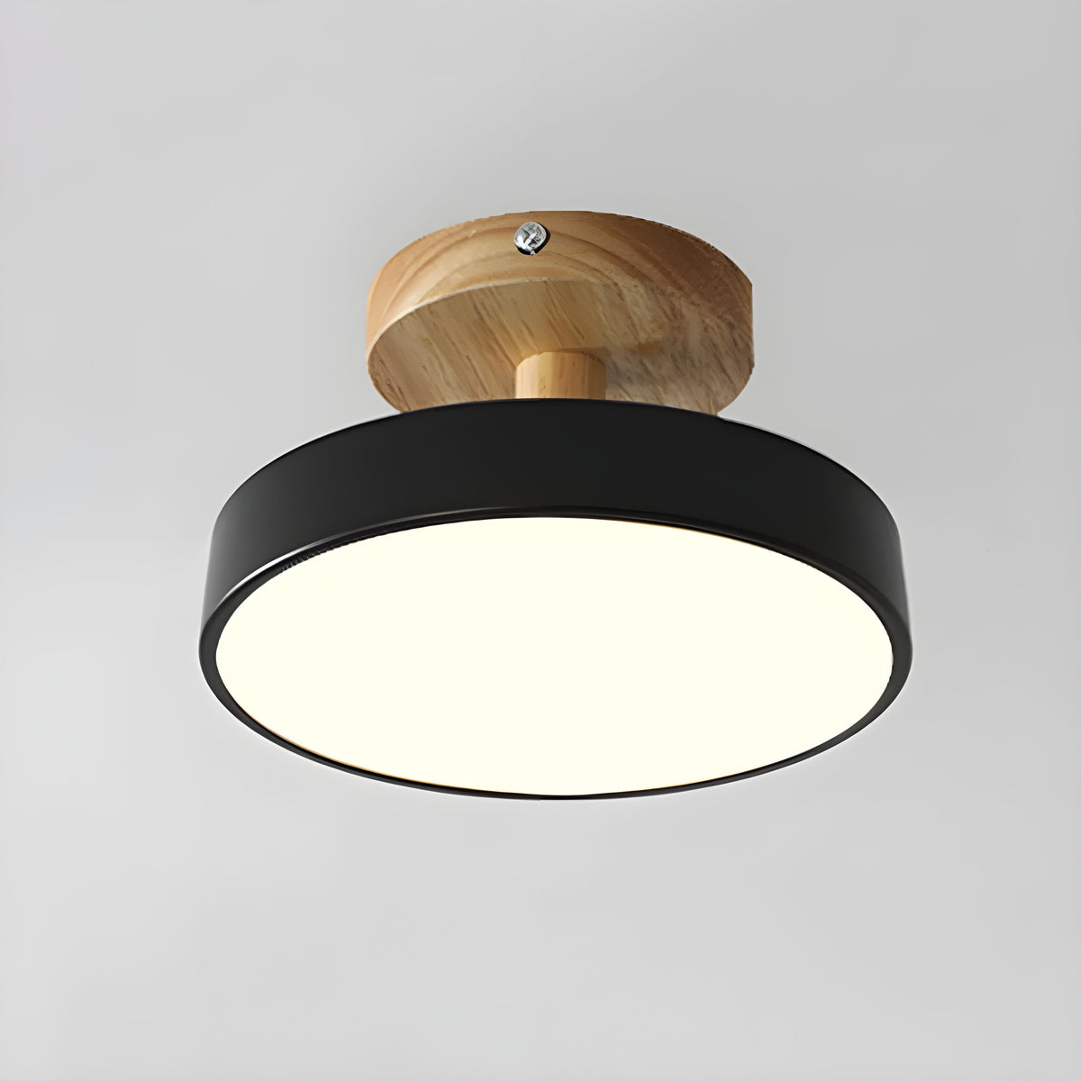 Ceiling light mounted on a white ceiling