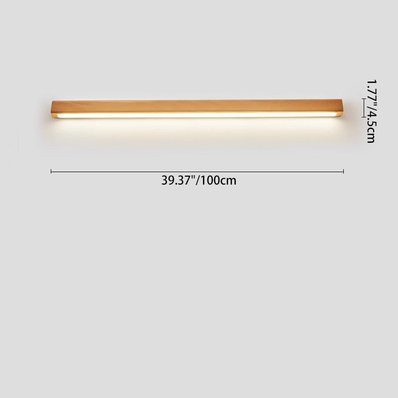 Japanese wood strip LED wall light